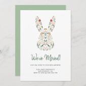 Modernes Chic Floral Bunny Oaster Wir haben uns be Einladung (Vorne/Hinten)