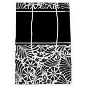 Modernes Chic, florales Muster Personalisiert Mittlere Geschenktüte (Rückseite)