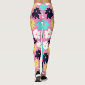 Modernes Chic, florales Rosa Leggings (Rückseite)