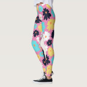 Modernes Chic, florales Rosa Leggings (Links)