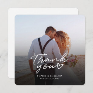 Modernes Chic Foto Handschrift Vielen Dank Mitteilungskarte