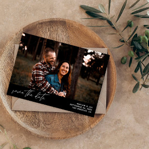 Modernes Chic Foto Horizontal Save the Date Weiß B Einladung