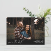 Modernes Chic Foto Horizontal Save the Date Weiß B Einladung (Stehend Vorderseite)