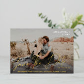 Modernes Chic Foto Long Date Save the Date Folieneinladung (Stehend vorne)
