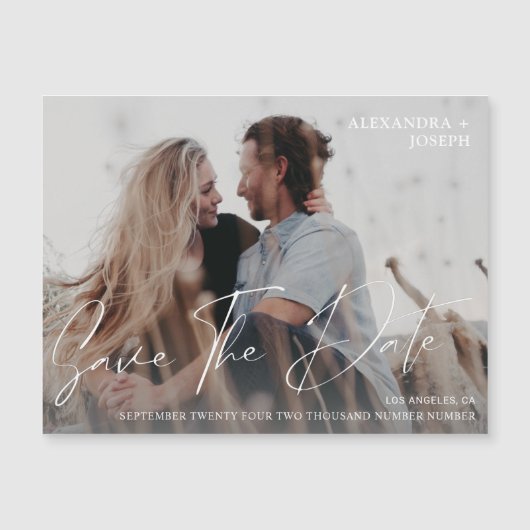 Modernes Chic Foto Long Date Save the Date Magnet  (Vorderseite)