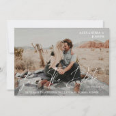 Modernes Chic Foto Long Date Save the Date weiß Einladung (Vorderseite)