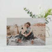 Modernes Chic Foto Long Date Save the Date weiß Einladung (Stehend Vorderseite)