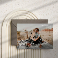 Modernes Chic Foto Long Date Save the Date weiß