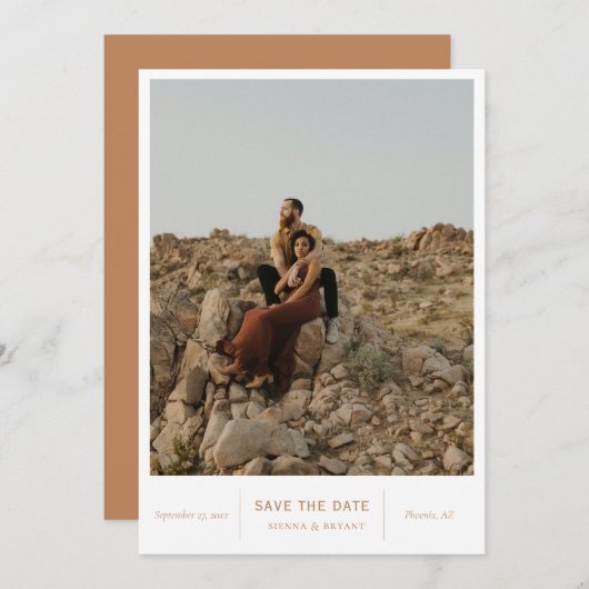 Modernes Chic-Foto Save The Date (Vorne/Hinten)