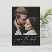 Modernes Chic-Foto Save the Date Einladung (Stehend Vorderseite)