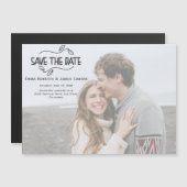 Modernes Chic-Foto Speichern Sie das Date Magnet (Vorne/Hinten)