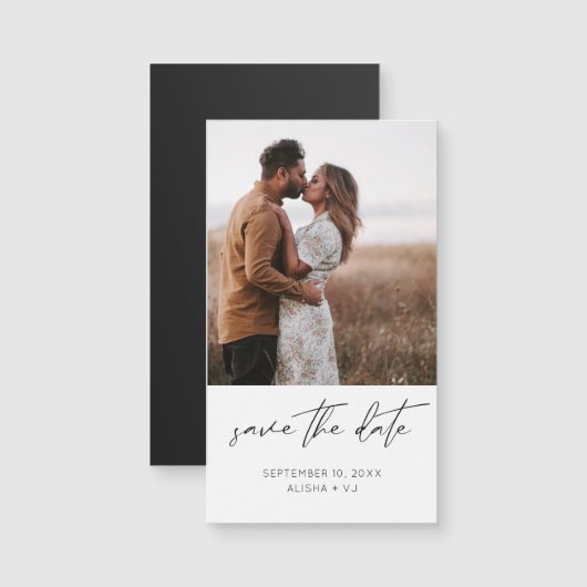 Modernes Chic Foto Verti W Save the Date Magnet SM (Vorne/Hinten)