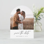 Modernes Chic Foto Vertikal Save the Date Weißer P Einladung (Stehend Vorderseite)