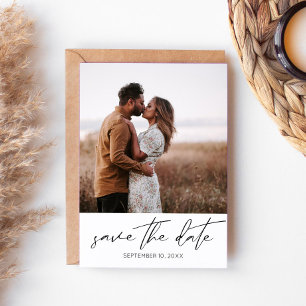 Modernes Chic Foto Vertikal Save the Date Weißes I Einladung