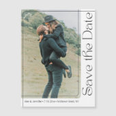 Modernes Chic Frame Foto speichern Datums-Magnet Magnetkarte (Vorderseite)