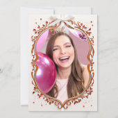 Modernes Chic Frame Wild Blume Foto Brautparty Einladung (Rückseite)