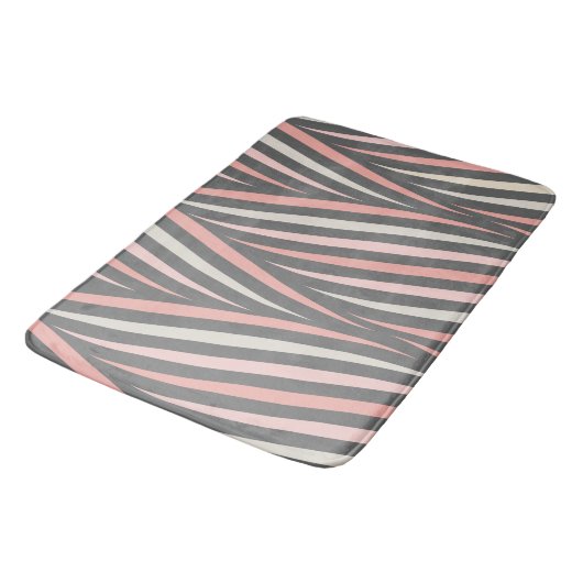 Modernes Chic Girly Pink Grau Abstraktes Muster Badematte (Schrägansicht)