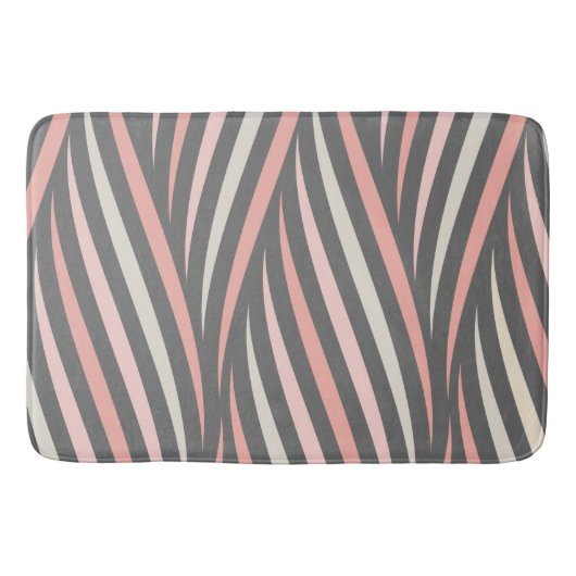 Modernes Chic Girly Pink Grau Abstraktes Muster Badematte (Vorderseite)