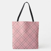 Modernes Chic Girly Pink Tartan Karierter Karo Mus Tasche (Vorderseite)