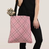 Modernes Chic Girly Pink Tartan Karierter Karo Mus Tasche (Von Nahem)