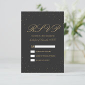 Modernes Chic-Gold auf schwarzem UAWG RSVP Karte (Stehend Vorderseite)