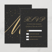 Modernes Chic-Gold auf schwarzem UAWG RSVP Karte (Vorne/Hinten)