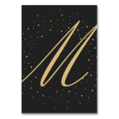 Modernes Chic-Gold auf schwarzen Tischnummern (Rückseite)
