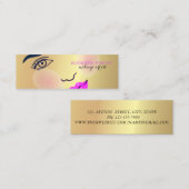 Modernes Chic Gold, Girl Face, Makeup-Künstler Mini Visitenkarte (Vorne/Hinten)