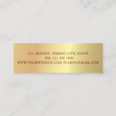 Modernes Chic Gold, Rote Lippen, Makeup-Künstler Mini Visitenkarte (Rückseite)