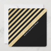 Modernes Chic-Gold u. schwarzes Duschen-oder Einladung (Rückseite)