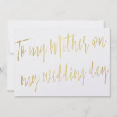 Modernes Chic Gold "Zu meiner Mutter am Hochzeitst Karte (Vorderseite)