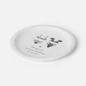 Modernes Chic Heart & Black Lingerie Brautparty Pappteller (Schrägansicht)