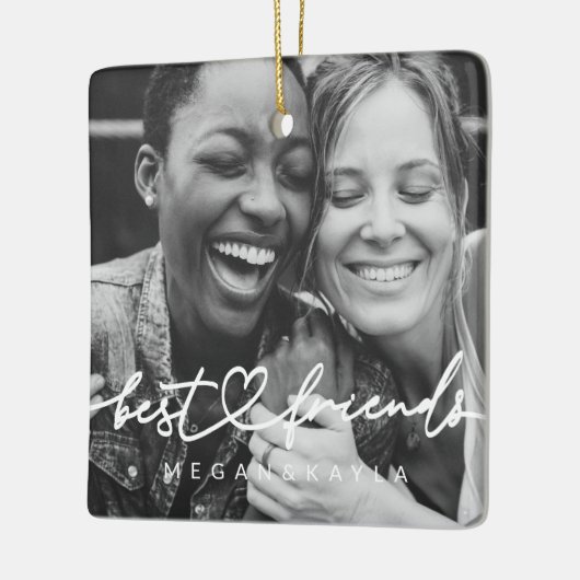 Modernes Chic Herzstück Beste Freunde Besties BEST Keramikornament (Links)