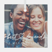 Modernes Chic Herzstück Beste Freunde Besties BEST Ornament Aus Glas (Vorderseite)