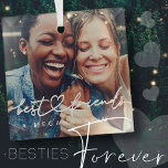 Modernes Chic Herzstück Beste Freunde Besties BEST Ornament Aus Glas<br><div class="desc">Design setzt sich aus lustiger und spielerischer Schrift-Typografie mit Sans Serif-Schriftart zusammen. Fügen Sie ein benutzerdefiniertes Foto hinzu.</div>