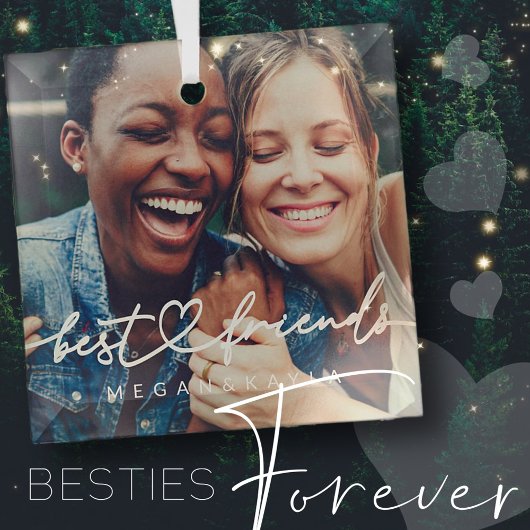 Modernes Chic Herzstück Beste Freunde Besties BEST Ornament Aus Glas