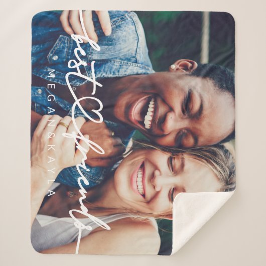 Modernes Chic Herzstück Beste Freunde Besties BEST Sherpadecke (Vorderseite)