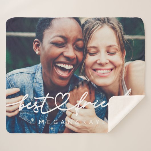 Modernes Chic Herzstück Beste Freunde Besties BEST Sherpadecke (Vorderseite (Horizontal))