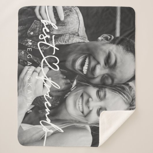 Modernes Chic Herzstück Beste Freunde Besties BEST Sherpadecke (Vorderseite)