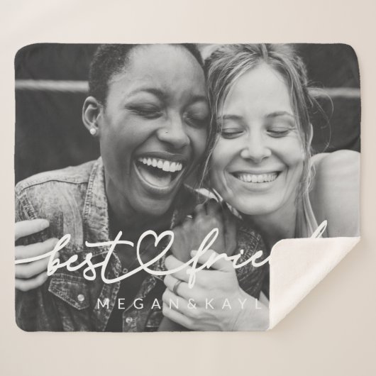 Modernes Chic Herzstück Beste Freunde Besties BEST Sherpadecke (Vorderseite (Horizontal))