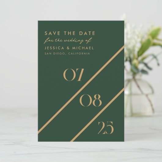 Modernes Chic Hochzeitstag Save the Date (Stehend Vorderseite)