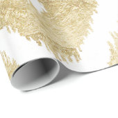 Modernes Chic-Imitat-Goldblatt ikat Muster Geschenkpapier (Rolleneckpunkt)