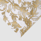 Modernes Chic-Imitatgoldweiße Glitter-Blumen Seidenpapier (Ausschnitt)