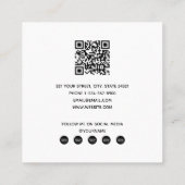 Modernes Chic Influencer Foto QR Code Social Media Quadratische Visitenkarte (Rückseite)
