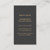 Modernes Chic Kupfer Grau Hair und Makeup Visitenkarte (Rückseite)