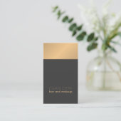 Modernes Chic Kupfer Grau Hair und Makeup Visitenkarte (Stehend Vorderseite)