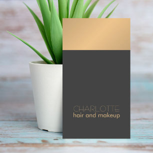 Modernes Chic Kupfer Grau Hair und Makeup Visitenkarte
