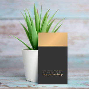 Modernes Chic Kupfer Grau Hair und Makeup Visitenkarte