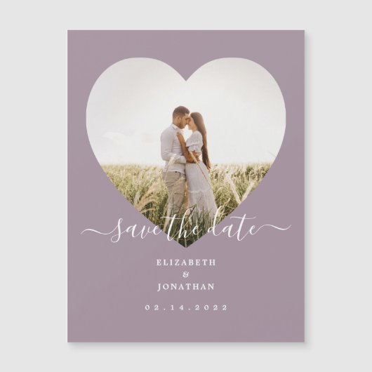 Modernes Chic Lavender Wedding Foto Save the Date Magnetkarte (Vorderseite)