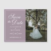 Modernes Chic Lavender Wedding Foto Save the Date Magnetkarte (Vorderseite)